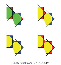 Abstract  geometric shape in color different variations.