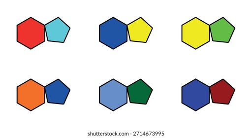 Forma geométrica Abstractas en diferentes variaciones de color.