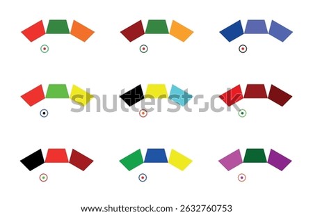 Abstract  geometric shape in color different variations.