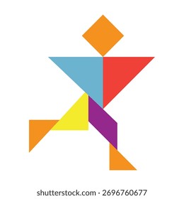 Eine abstrakte geometrische Form mit bunten Pfeilen symbolisiert ein Hauptkonzept für Webdesign oder Datenupload	