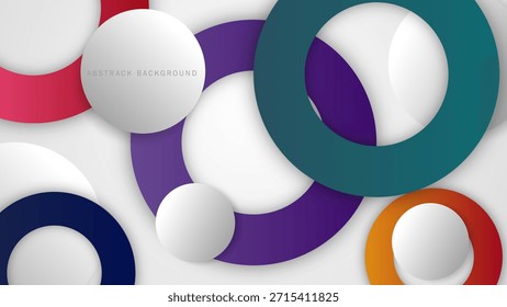 Forma geométrica abstrata do anel de círculo colorido no fundo branco