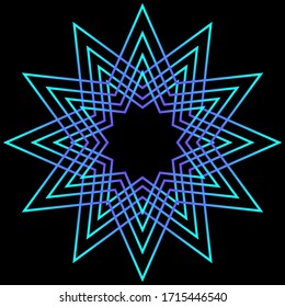 Abstract geometric shape. Colorful star.