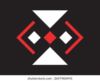 Abstract Geometric Shape Composition Triangles and Diamond with Minimalist Style