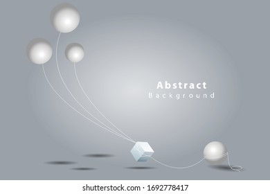 Abstract geometric shape and connection with 3d cubes on the background Vector