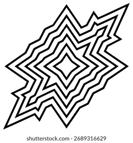 Abstract geometric shape, a dynamic and angular design element for modern and creative visual compositions