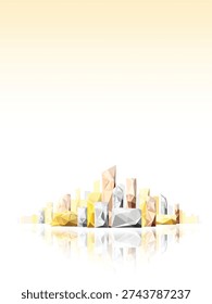 Abstract geometric shape economic prosperous and rich city vertical seems to create by stone concrete cement or metal vector illustration graphic EPS 10