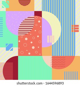 Abstract geometric shape element. Modern vector wallpaper. Memphis style poster.