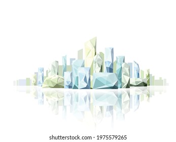 Abstract geometric shape environmentally friendly city seems to create by stone concrete cement or ice vector illustration graphic EPS 10