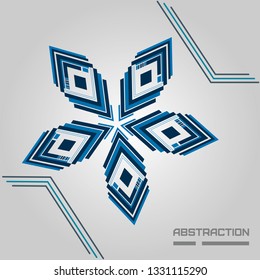 Abstract geometric shape in the form of a star.