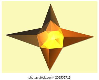 Abstract geometric shape formed by triangular polygons