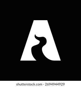 Abstract geometric shape forming dynamic curved cross symbol. Modern minimal vector logo for branding, technology, innovation, or creative identity. EPS 10 editable file