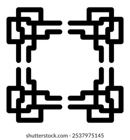Abstrakte geometrische Form, die einen modernen quadratischen Rahmen bildet, eignet sich für Illustration, Hintergrund, Tapete oder Grafikdesign Element