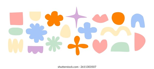 Abstract Geometric shape and forms set, hand drawn elements on White Background, Drawing abstract vector illustration for banners, cards, social media, etc. vector illustration