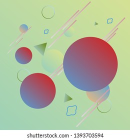 Abstract Geometric shape with gradient color on soft green background. Trend of template and web banner background. Vector illustration design.
