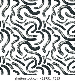 Abstract geometric shape and grange striped seamless pattern. vector lines black-white background, Geometrical monochrome design.