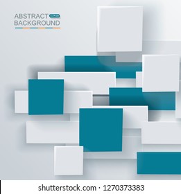 Abstract geometric shape from gray and blue elements, vector background.