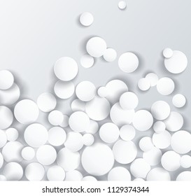 Abstract geometric shape from gray circles, vector background.