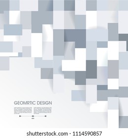 Abstract geometric shape from gray regtangles, vector background.