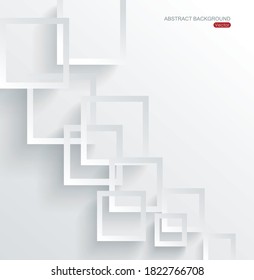 Abstract geometric shape from grey  paper frames, vector background.