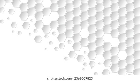 Abstract Geometric Shape Hexagon Background, White and grey honey geometric texture