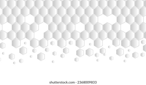 Abstract Geometric Shape Hexagon Background, White and grey honey geometric texture