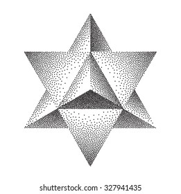 Abstract Geometric Shape. Hipster Style Design Element. Vector Dotwork Illustration.