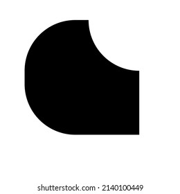 Abstract geometric shape, icon with corner effect
