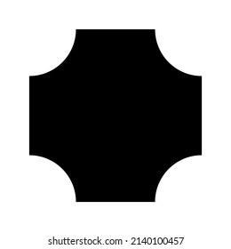 Abstract geometric shape, icon with corner effect