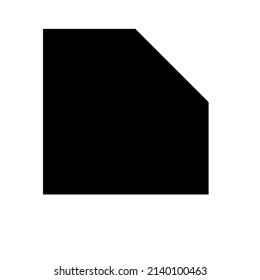 Abstract geometric shape, icon with corner effect