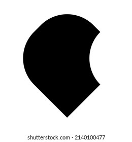 Abstract geometric shape, icon with corner effect