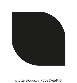 Abstract geometric shape, icon with corner effect. Vector illustration.