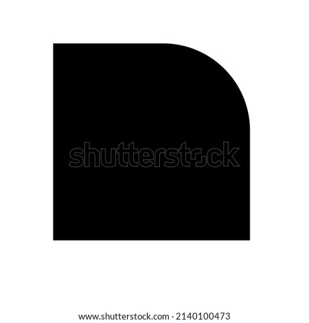 Abstract geometric shape, icon with corner effect