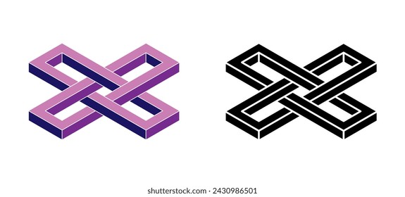 Abstrakte geometrische Form Symbole isoliert auf weißem Hintergrund. Designelement. Vektorgrafik.