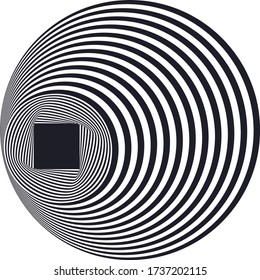 Abstract geometric shape. Illusion art. Op Art. 