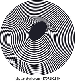 Abstract geometric shape. Illusion art. Op Art. 