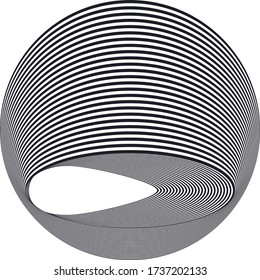 Abstract geometric shape. Illusion art. Op Art. 