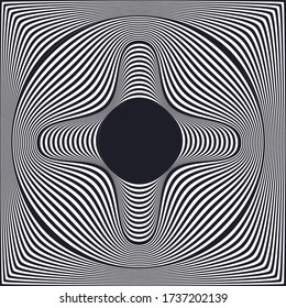 Abstract geometric shape. Illusion art. Op Art. 