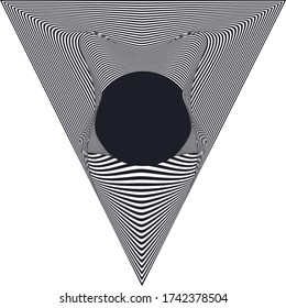 Abstract geometric shape. Illusion art. Op Art. 