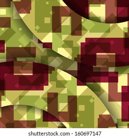 Abstract geometric shape illustration, colorful digital composition.