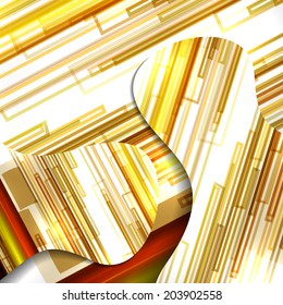 Abstract geometric shape illustration, colorful digital composition.