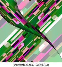 Abstract geometric shape illustration, colorful digital composition.