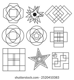 Abstract geometric shape illustration design.
