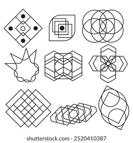 Abstract geometric shape illustration design.