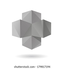 Abstract geometric shape isolated on a white backgrounds