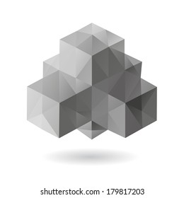 Abstract geometric shape isolated on a white backgrounds