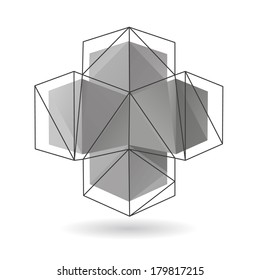 Abstract geometric shape isolated on a white backgrounds