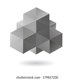 Abstract geometric shape isolated on a white backgrounds