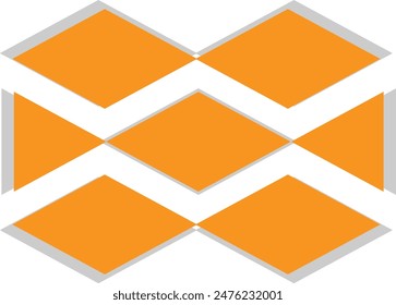 Abstrakte geometrische Form auf weißem Hintergrund. Vektorgrafik Flat Illustration.