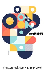 Abstract geometric shape layout design template background modern art style. Design element can be used for poster, backdrop, publication, brochure, flyer, advertisement, vector illustration