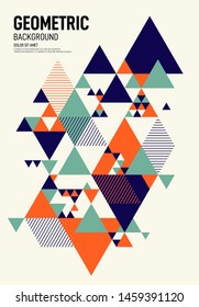 Abstract geometric shape layout poster design template background modern art style. Graphic element can be used for backdrop, publication, brochure, flyer, leaflet, vector illustration